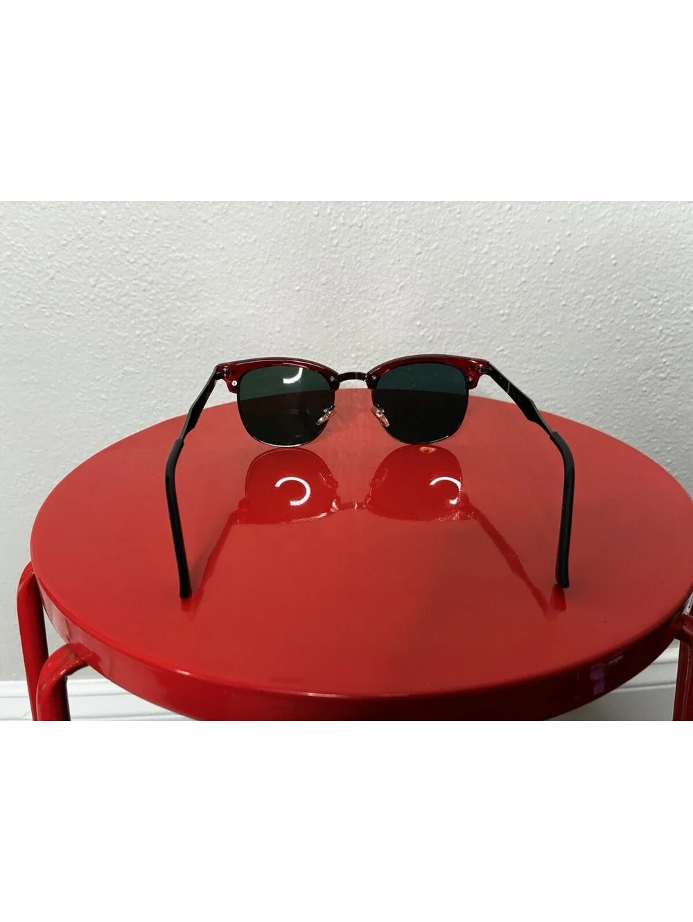 Sky Eyewear Clubmaster Men’s Sunglasses Red Metallic Frame Mirrored UV400 Retro
